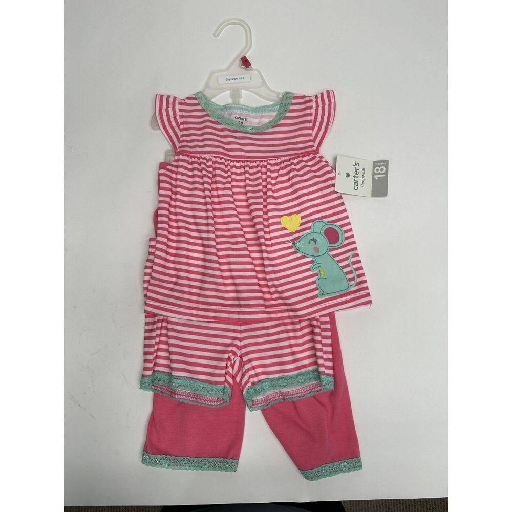 Carter's 3 Piece‎ Summet Cardigan Set, Size 18 Months, pants, shorts, top